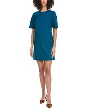 Oscar De La Renta Solid Silk-Lined Wool-Blend Shift Dress Women's