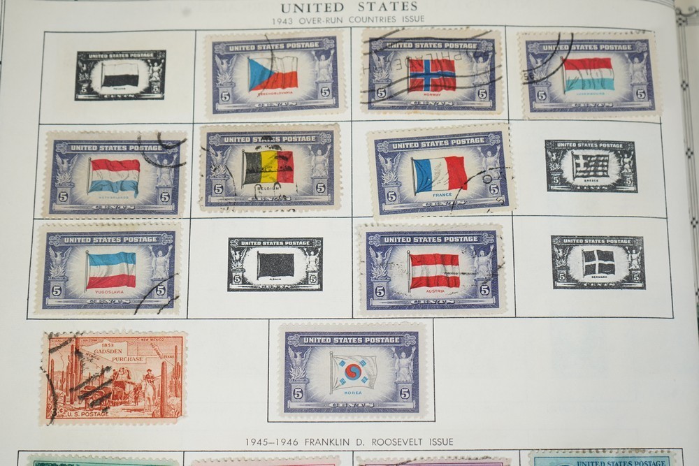 US & WORLDWIDE 1860s-1950s COLLECTION OF 2,750+ STAMPS MINT & USED IN ALBUM