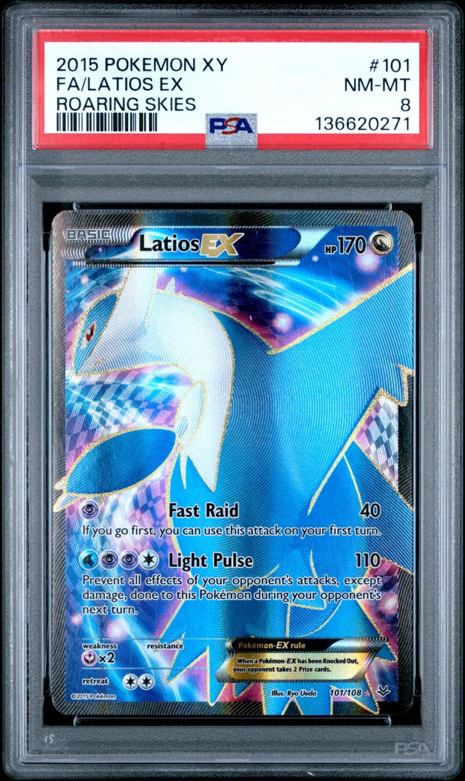 Pokemon Roaring Skies Latios EX Full Art #101 - PSA 8