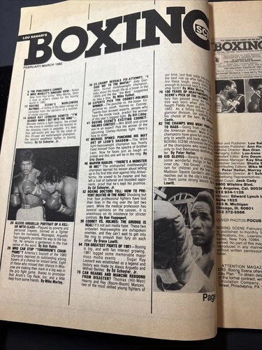 Lou Sahadi's Boxing Scene Magazine Feb/Mar 1982 Cooney vs Holmes Hagler Leonard - Picture 6 of 8