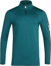 Spyder Active Mens M 1/4 Zip Athletic Pullover Shirt Top Long Sleeve Green 68