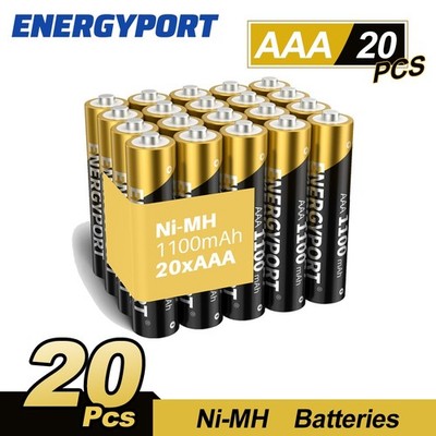 20 Packs Rechargeable AAA Batteries 1100mAh 1.2V Ni-MH Triple A Battery NiMH