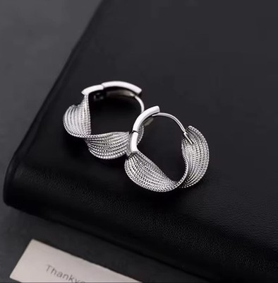925 Sterling Silver Twisted Fashion Hoop Earrings Jewellery Women Girls Gift USA