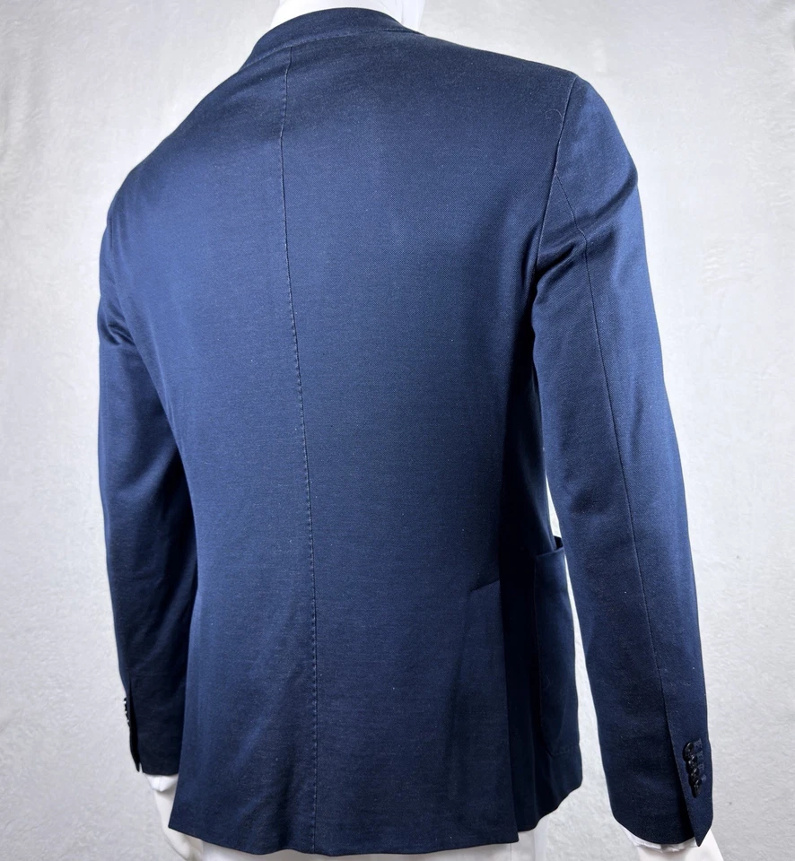 Chaqueta Boglioli K Azul Denim Look Lana Hop Saco Parche Bolsillo 50IT 40US Totalmente Nueva Foto 3 de 4