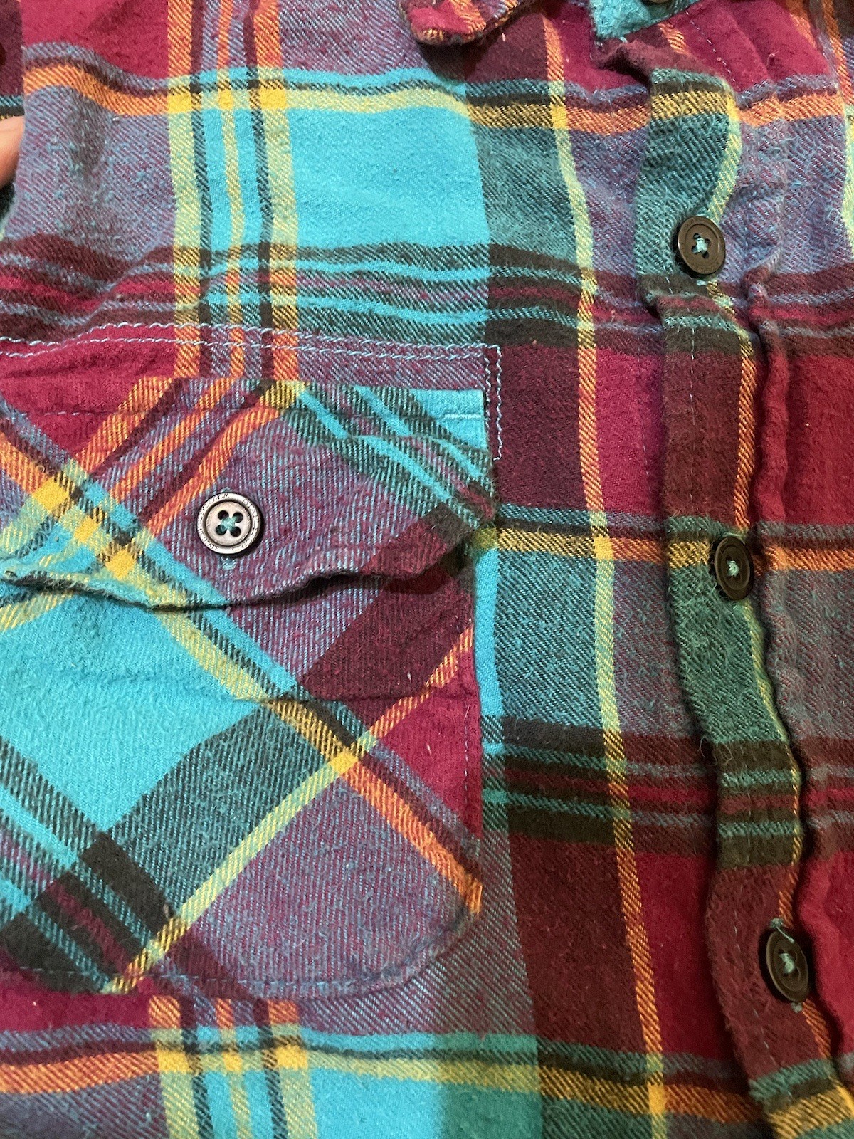 Stapleford Multi-colored Flannel Button Down Size… - image 7