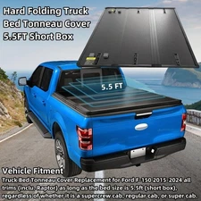 5.5 ft Hard Tri-Fold Truck Bed Tonneau Cover for Ford F150 F150 2015-2024