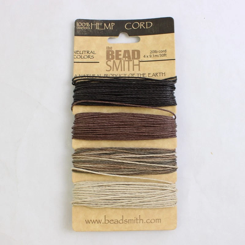 Lot of 2 Beading Cords Waxed Cotton Hemp Natural Blue Green 20 Yards 20 lbs - Image 2 of 4