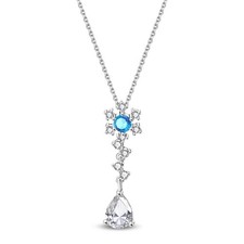 KUNSIR 925 Sterling Silver Snowflake Pendant Necklace For Women Winter Jewelry
