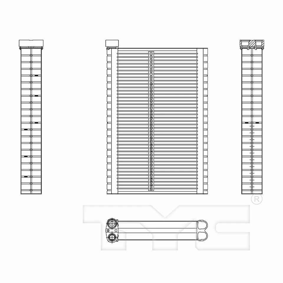 Núcleo evaporador de aire acondicionado TYC 97249 para 08-14 Subaru Forester Impreza WRX Foto 3 de 4