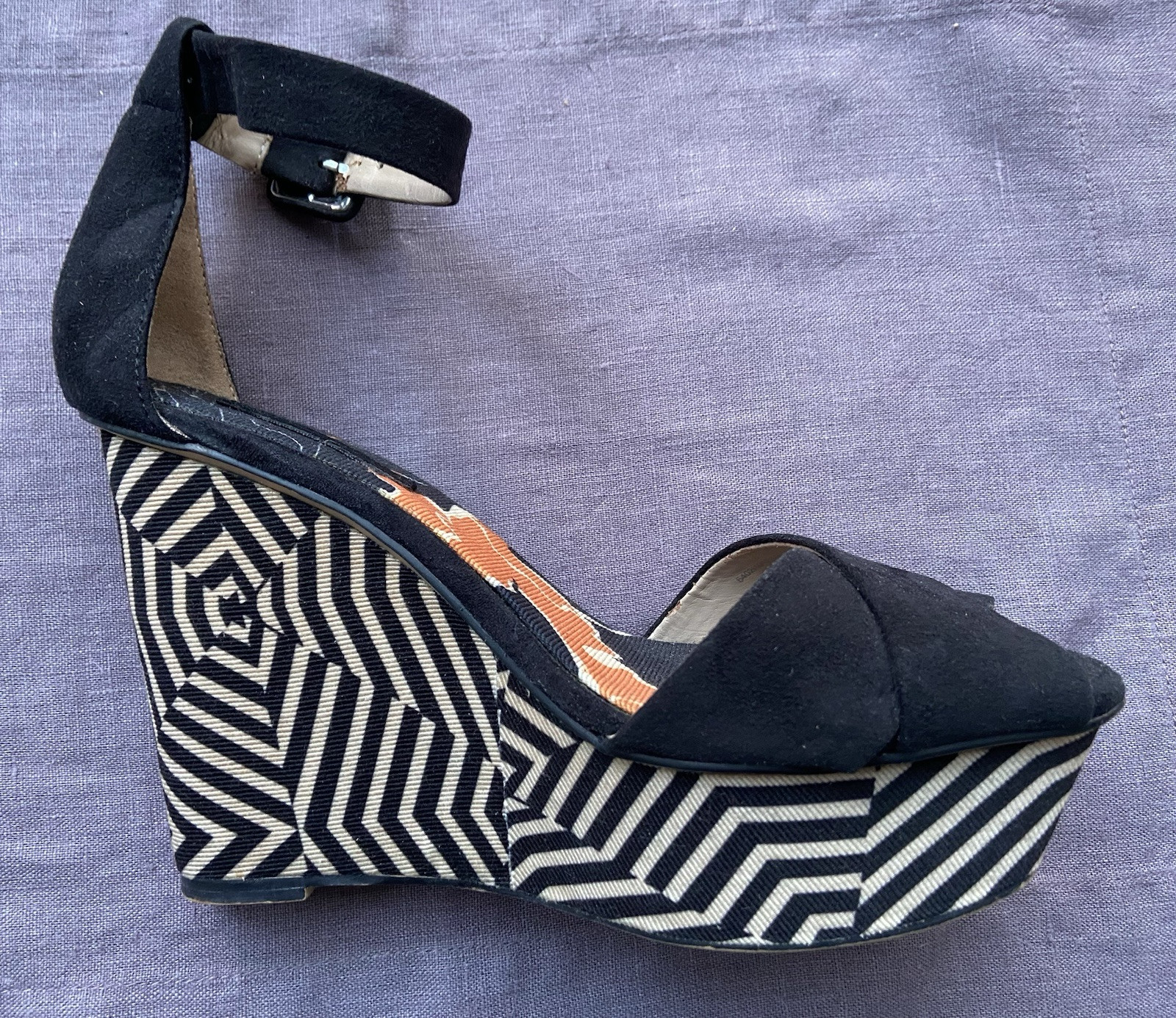 Zara Basic Black Wedge Platform Sandals With Geom… - image 5