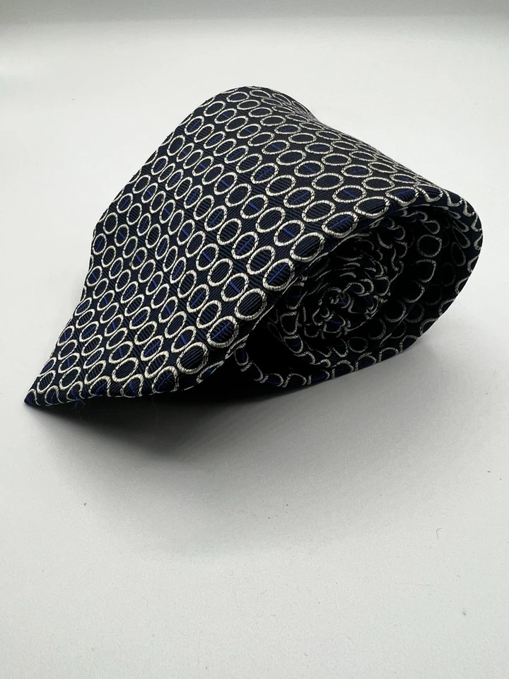 Corbata Lauren Ralph Lauren Azul Punto Círculo 100% Seda Hecha en EE. UU.:3,625" L:57" Foto 2 de 4