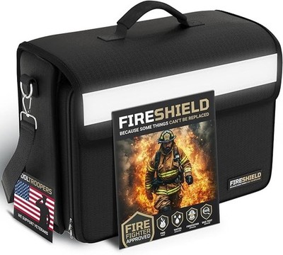 FIRESHIELD PRO 5200°F Fireproof Document Bag  Portable Water Resistant Briefcase
