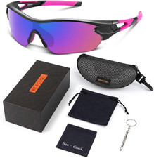 Polarized Sports Sunglasses for Men Women Youth Baseball Cycling Running Driv...