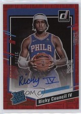 2023 Donruss Rated Rookie Choice Red Signatures 31/99 Ricky Council IV Auto 0q21