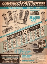 1988 • Mail Order Print Ad • 1980s Vision Vans Gator Cabellero skateboard DA-22