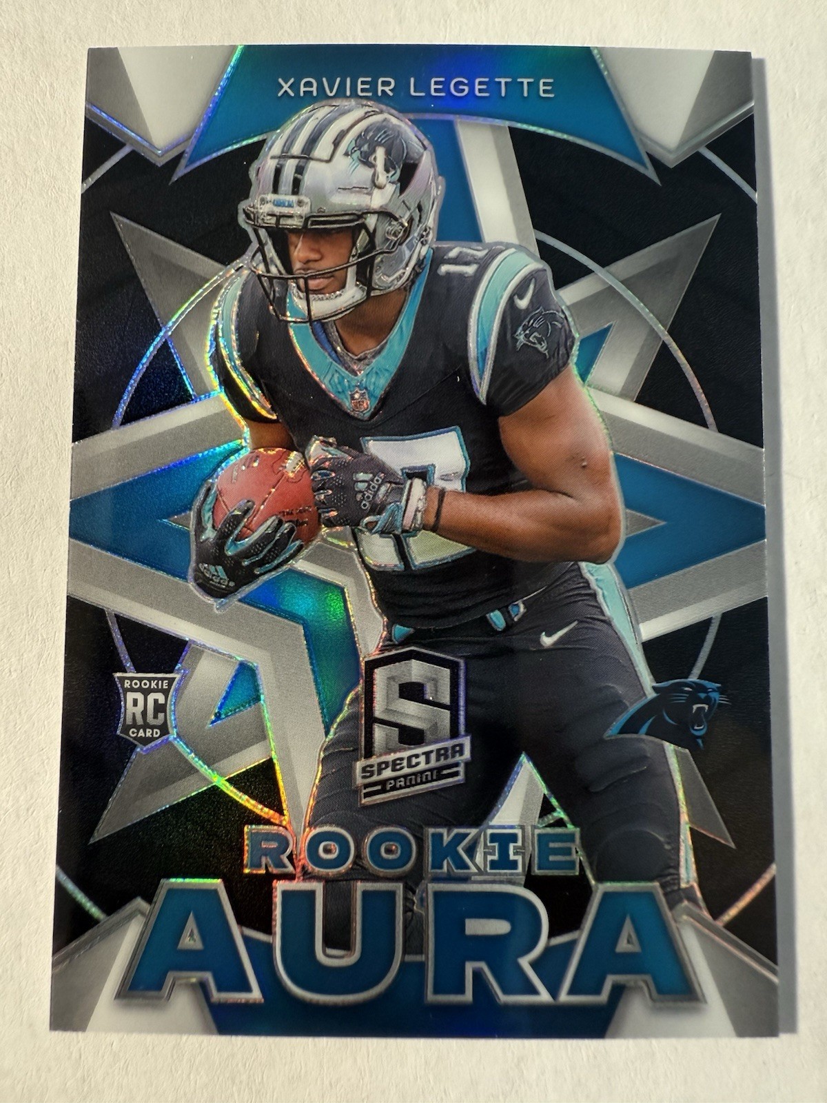 2024 Panini Spectra Xavier Legette Rookie Aura RC SILVER Prizm SP #/125 Panthers