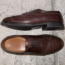 Allen Edmonds Brown Leather Cap-Toe Oxford Rubber Sole Derby Shoes 8 D Men