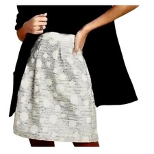 Anthropologie MAEVE Anya Cotton Blend Brocade Dot Skirt Metallic Fairy Coquette