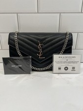YSL Yves Saint Laurent Cassandre Envelope Wallet on Chain Crossbody Purse Bag
