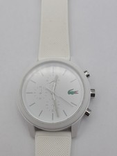 Lacoste White Analog Wristwatch Silicone Band New Battery Working
