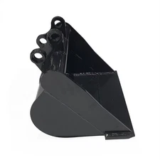 AGT Mini Excavator Bucket 15in Flat Tooth Backhoe Bucket Digger Attachment Black