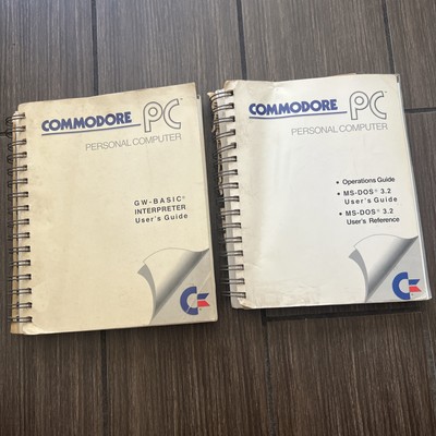 2 Vintage Commodore PC Computer MS-Dos 3.2 & GE Basic Interpreter Guide Manuals