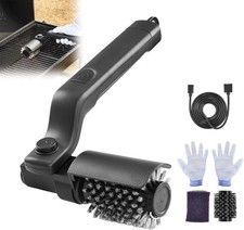 Saker Electric Grill Brush - Cordless BBQ Cleaner with One Size, Black