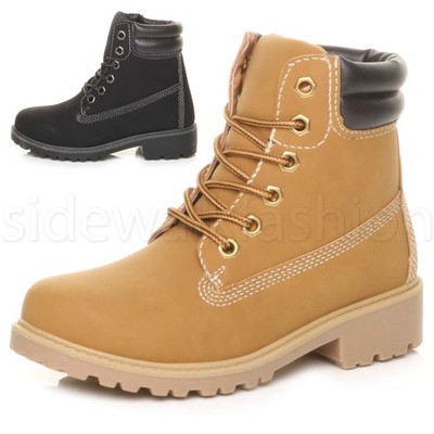 KINDER JUNGEN MÄDCHEN KINDER UNISEX RUTSCHFESTE SOHLE SCHNÜRER COMBAT ARBEIT BIKER BOOTS GRÖßE