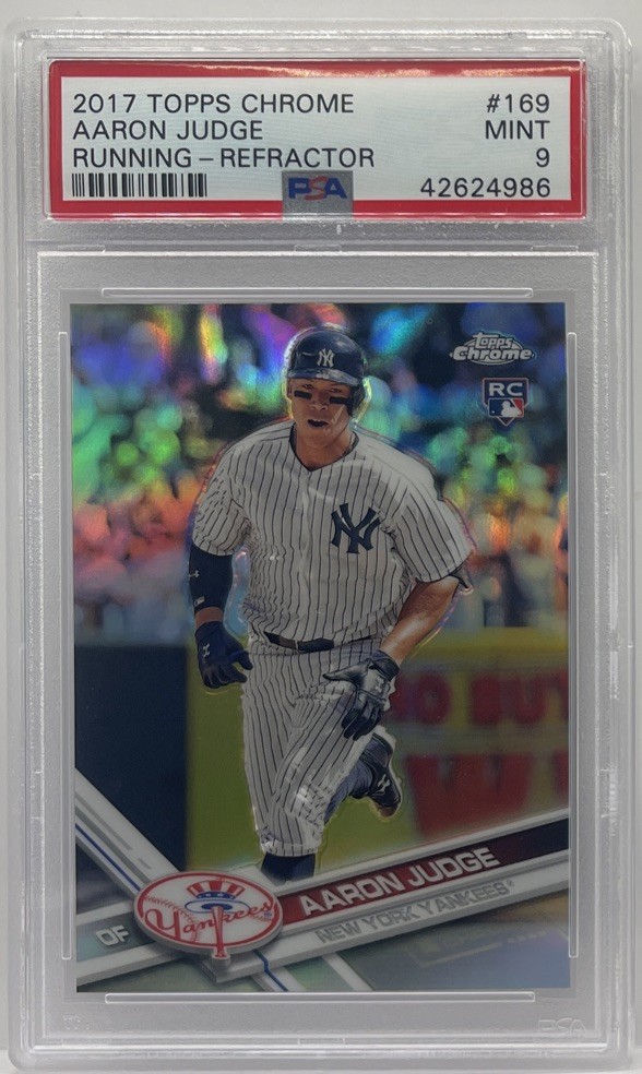 2017 Topps Chrome Photo Variation Aaron Judge #169 Refractor Running RC PSA 9 SP