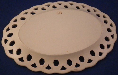 Antique 19thC Spode Creamware Reticulated Basket & Stand Korb English England - Picture 4 of 11