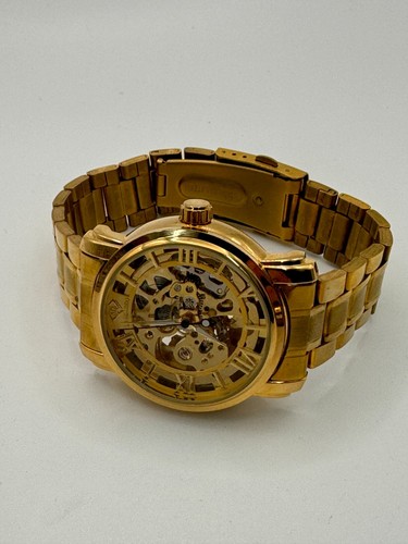 Lancardo Luxury Gold Men's Watch Mechanical Automatic Self Wind Waterproof Gift - Picture 3 of 4