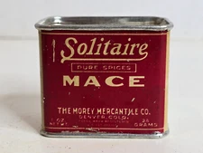 Vintage 1930's Solitaire Mace Spice Tin Morey Mercantile Denver CO