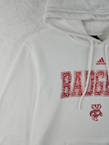 Adidas Womens Wisconsin Badgers White USA Football Hoodie Sweatshirt Large L - Picture 3 of 17