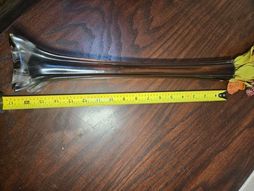 Stretch Glass Vase 16" Tall Eiffel Tower Amethyst Black Color - Picture 7 of 7