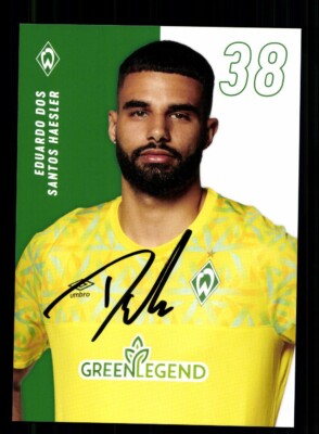 Eduardo dos Santos Haesler Autogrammkarte Werder Bremen 2022-23 Original Sign.