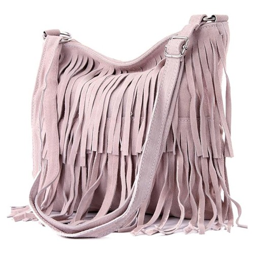 Women Leather Tassel Crossbody Bag Dual Fringe Messenger Ladies Shoulder Handbag - Picture 27 of 44
