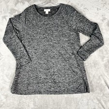 Style  Co Women's Crewneck Pullover Sweater Long Sleeve Charcoal Gray Size M