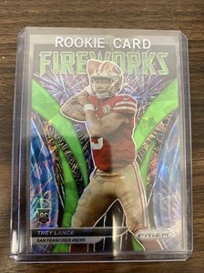 2021 prizm football trey lance fireworks rookie Sp green ice! 49ers Rookie QB!
