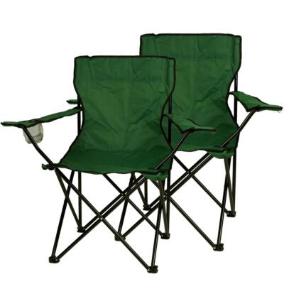 Faltstuhl 2er Set Stuhl Klappstuhl Angelstuhl Campingstuhl dunkelgrün Partystuhl