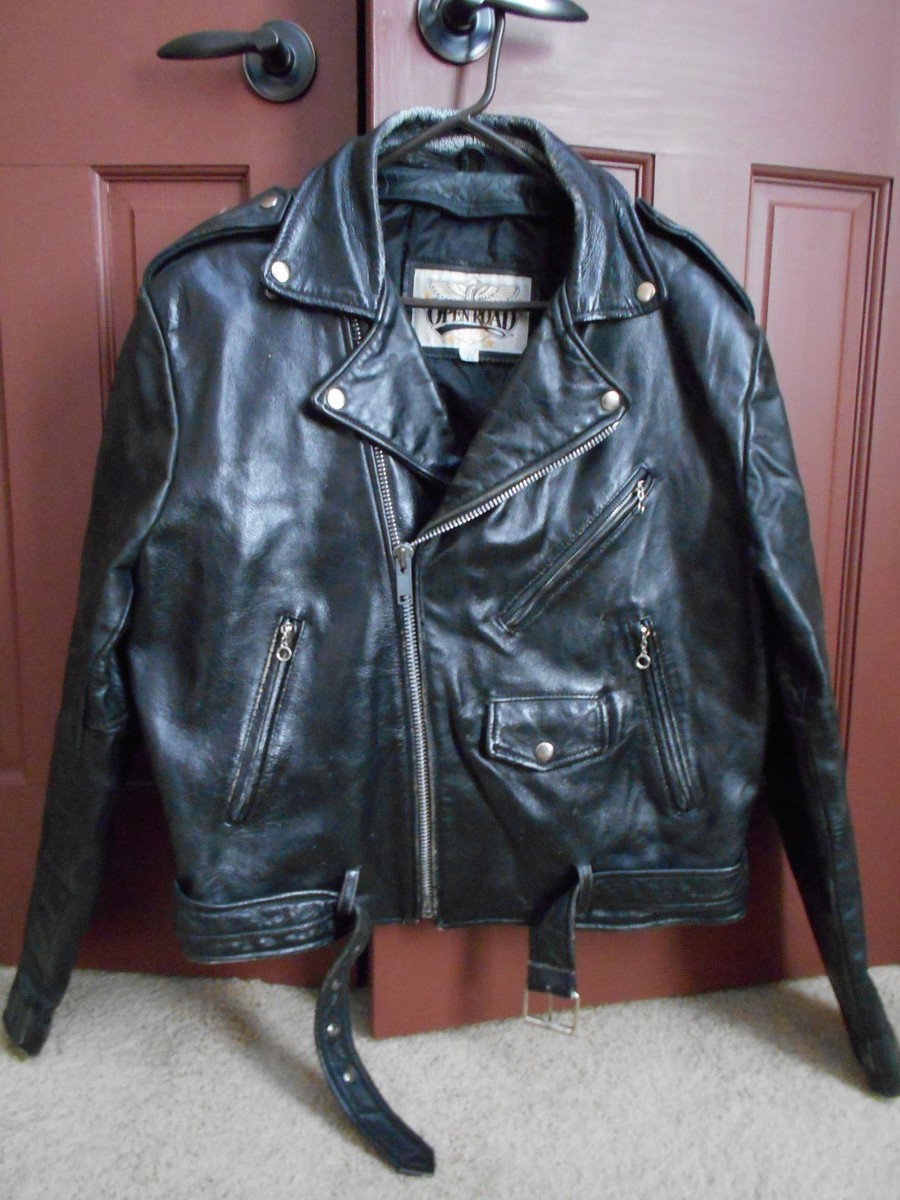 MAN'S SIZE 44 VINTAGE STYLE OPEN ROAD LEATHER MOTORCYCLE MAN'S SIZE 44 VINTAGE STYLE OPEN ROAD LEATHER MOTORCYCLE