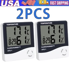 THERMOMETER INDOOR Digital LCD Hygrometer Temperature Humidity Meter Alarm Clock