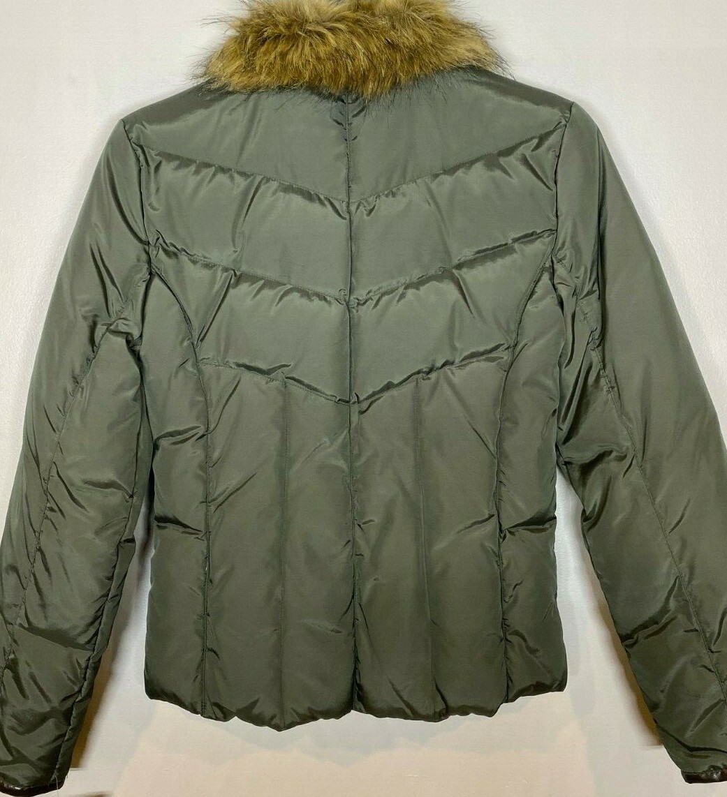 Michael Kors Olive Green Faux Fur Puffer Jacket NWT UK
