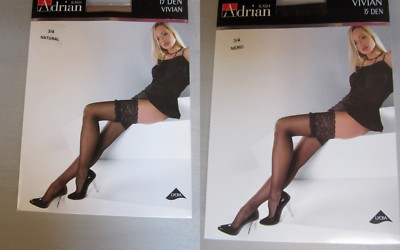 Bas autofixant voile15 d Vivian large jarretière noir et naturel taille 4