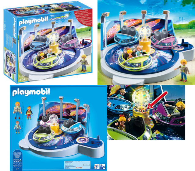 playmobil spinning spaceship ride with lights