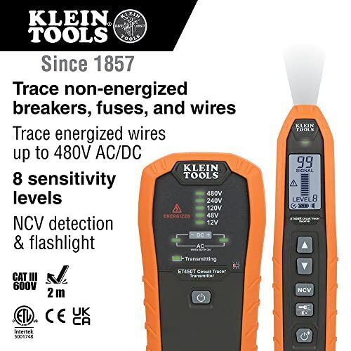ET450 Advanced Circuit Breaker Finder and Wire Tracer Kit for Energized and Non- - Picture 10 of 10