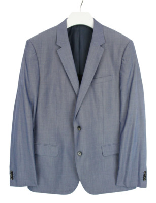 HUGO BOSS HUge4/Genius3 Blazer Herren US 44 Wolle Seide Revers Gemustert