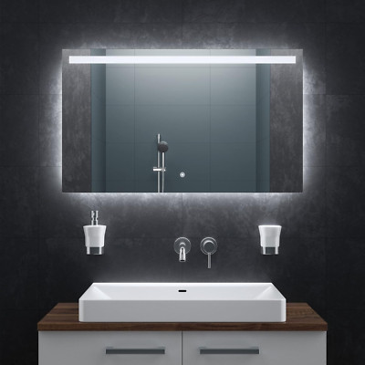 Badspiegel Badezimmerspiegel Beleuchtung LED 70x50 80x60 100x60 120x60cm