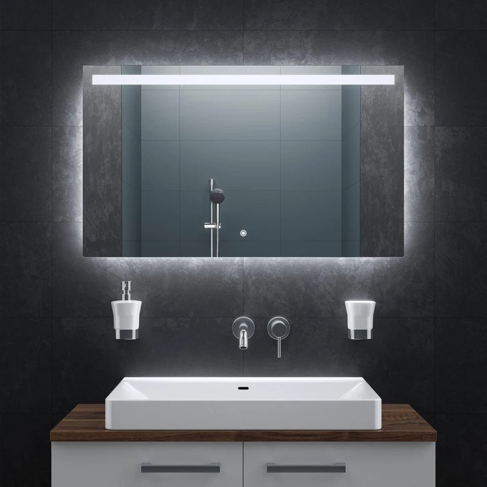 BRINGER Specchio bagno specchio bagno illuminazione led 70x50 80x60 100x60 120x60cm