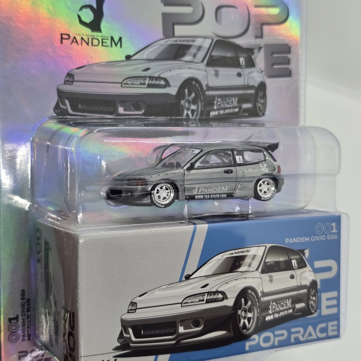 CHASE] POP RACE 1/64 PANDEM HONDA CIVIC EG6 V1.5 METALLIC CHASE