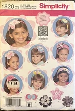 Simplicity 1820 os Hair Accessories Flowers Headbands Pattern UNCUT
